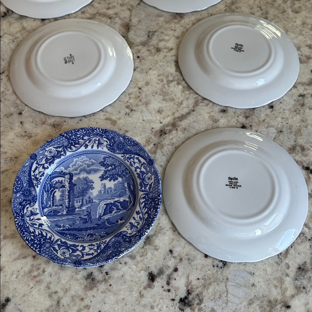 Spode Blue Italian Tea Plate Set of 8 - Picture 6 of 10